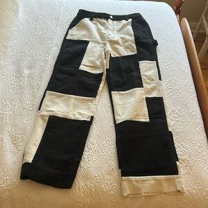 PacSun Black and Cream Corduroy Pants